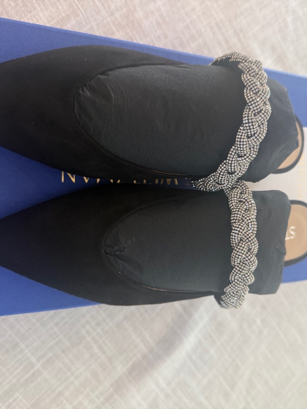 Stuart Weitzman Addison Black Evening Flat 6.5